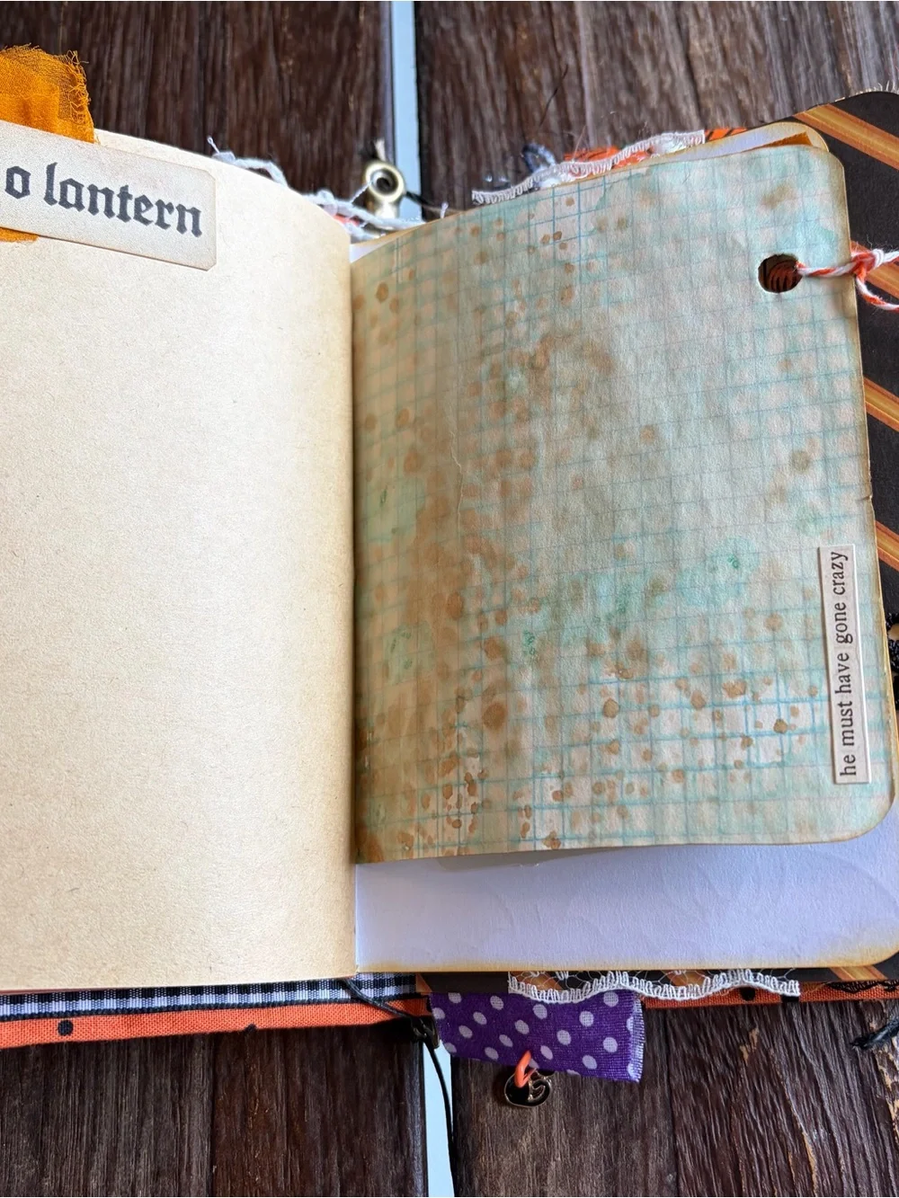 Halloween Junk Journal Small Handmade Decorated 3 Sig Pumpkin Jack O Lantern